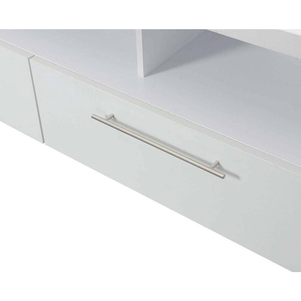 Newport Marbella 60" Luxe White TV Stand with Concealed Storage