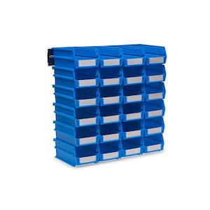 17 in. H x 16.5 in. W x 7.375 in. D Blue Plastic 24-Cube Organizer