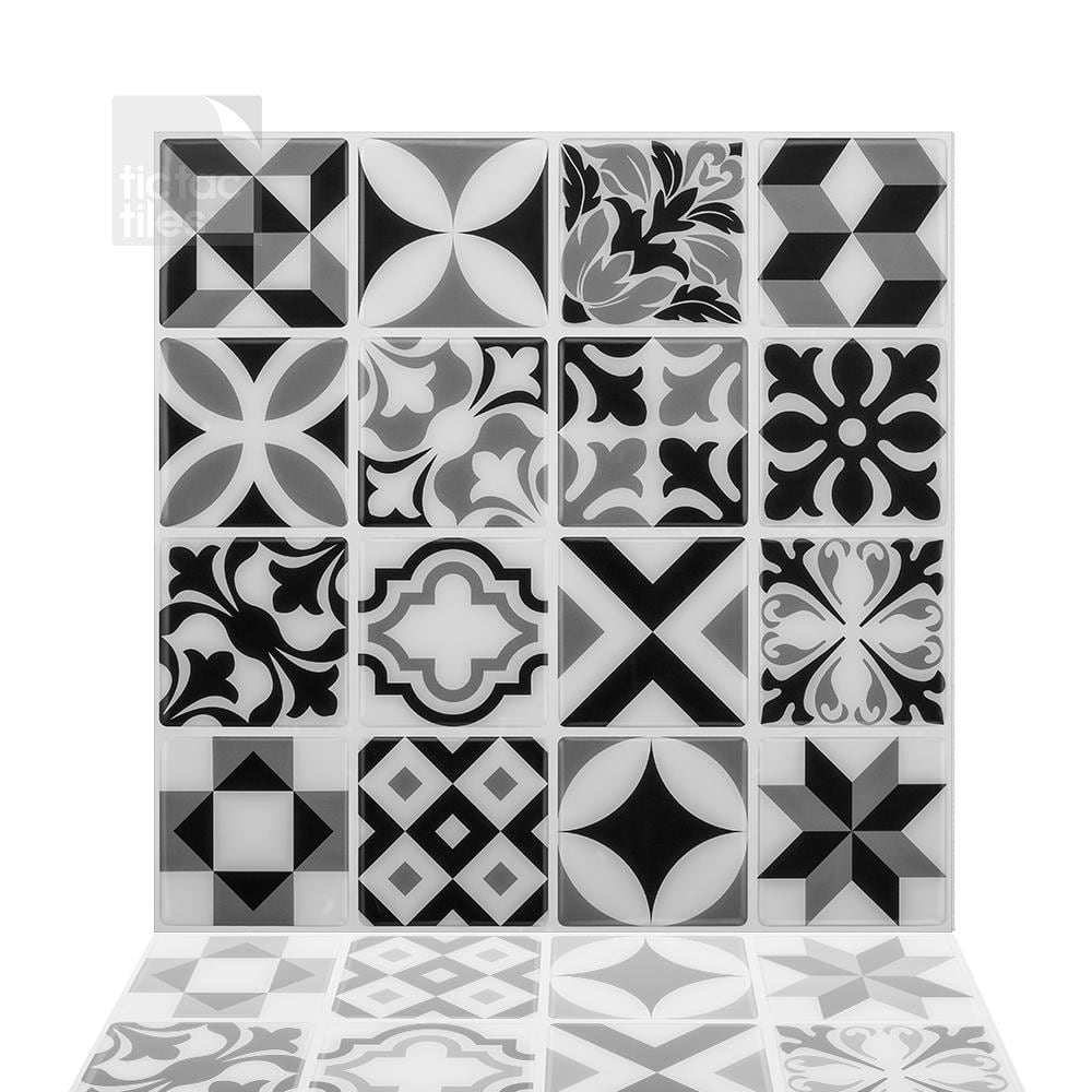 Premium Anti Mold Peel Stick Wall Tile Backsplash in Moroccan Design Tic Tac Tiles Caro, 6