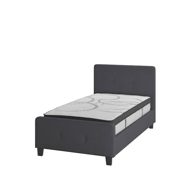 Carnegy Avenue 42 in. W Dark Gray Fabric Metal Frame Twin Platform Bed