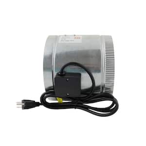HomeAire IDF-8 210 CFM 8 in. Inlet and Outlet Inline Duct Booster Fan in Galvanized Steel Housing