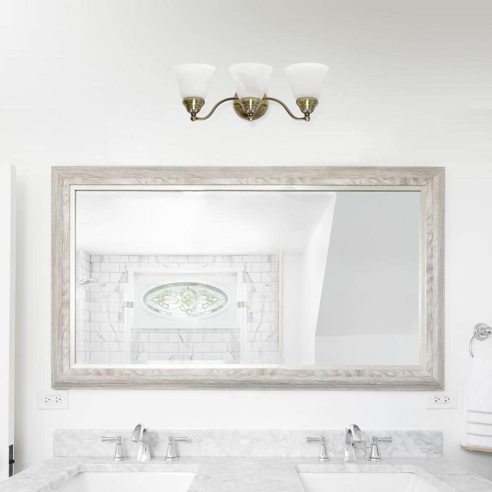 Antique Brass 3-Light Vanity with Alabaster Glass Shades