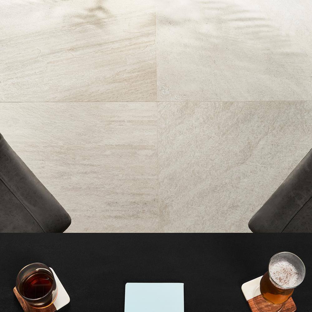SkyTech 24" x 48" Beige Matte Porcelain Stone Look Tile