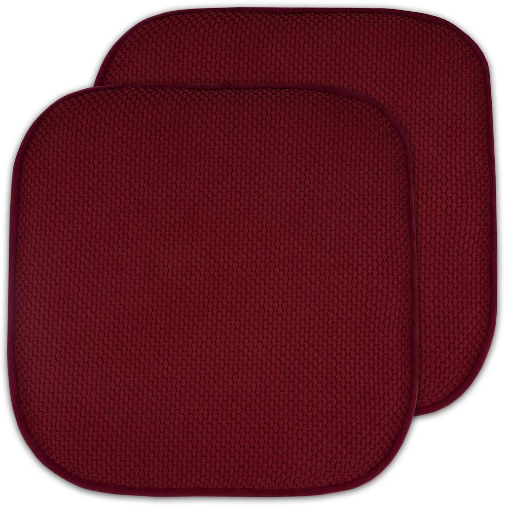 Honeycomb Memory Foam Square 16 in. W x 16 in. D Non-Slip Back Chair Cushion, Wine (2-Pack) price history on PriceWatchPro