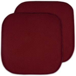 Honeycomb Memory Foam Square 16 in. W x 16 in. D Non-Slip Back Chair Cushion, Wine (2-Pack)