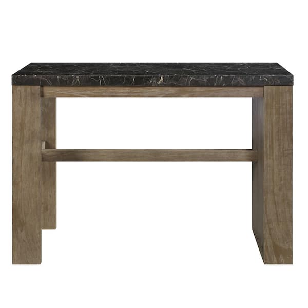 Unbranded 24.00 in. Rectangle Oak Marble Top with Wood Frame (Seats 4)