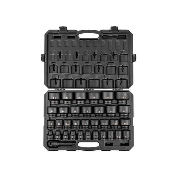 3/4 in. Drive 6-Point Impact Socket Set with Case, 35-Piece (1/2-2-1/2 in. )