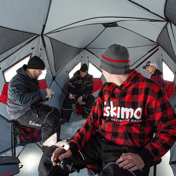 Eskimo Outbreak 850XD, Pop-Up Portable Shelter, Insulated, Red/Black, 7 to  9 Person 40850 - The Home Depot