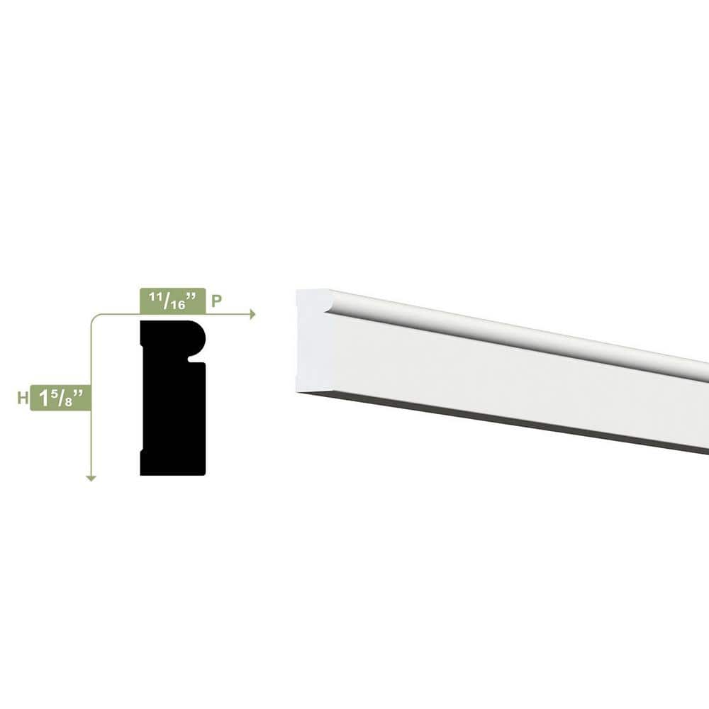 1.625'' x 96'' White PVC Brick Moulding