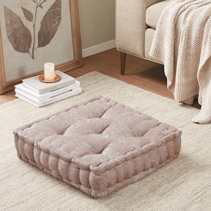 Charvi Blush 20 in. W x 20 in. L Polyester Chenille Square Floor Pillow Cushion