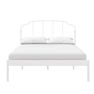 Camie White Metal Frame Full Size Platform Bed