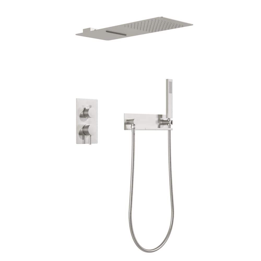 2-Spray Shower Faucet 2.5 GPM with Pressure Balance, Ultra-thin 3-Function Shower in Brushed Nickel price history on PriceWatchPro