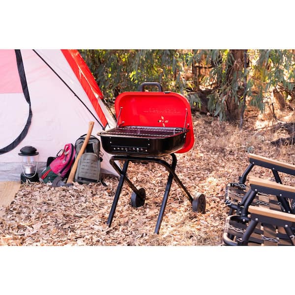 Megamaster Traverse Portable Charcoal Grill in Red 810-0076 - The