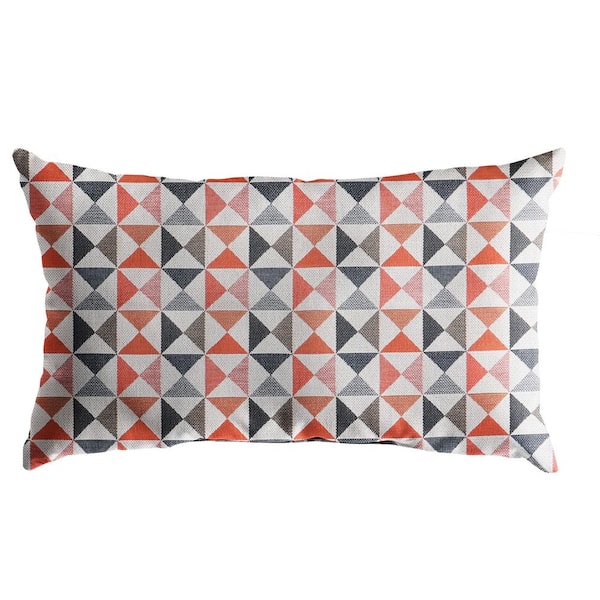SORRA HOME Sunbrella Multi Graphic Rectangular Outdoor Knife Edge Lumbar Pillow