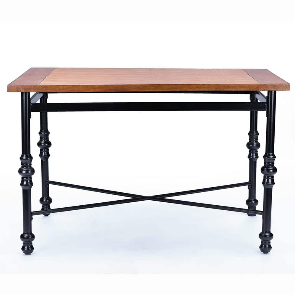 Baxton Studio Broxburn Light Brown Wood and Metal Dining Table