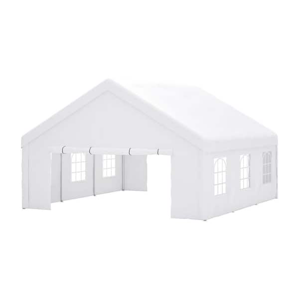 20 ft. x 20 ft. White Large Wedding Party Tent with 2 Storage Bags & Removable Sidewalls