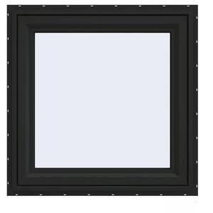 30 in. x 30 in. V-4500 Series Bronze FiniShield Vinyl Right-Handed Casement Window with Fiberglass Mesh Screen