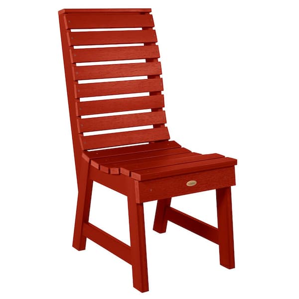 Highwood Weatherly Rustic Red Recycled Plastic Dining Side Chair