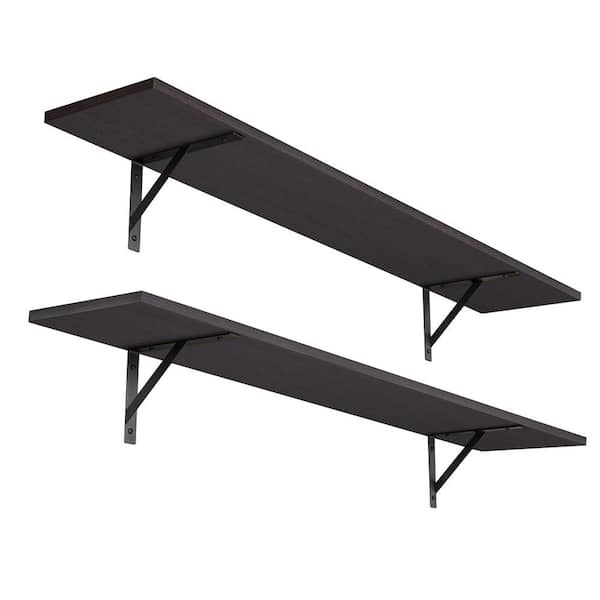 Unbranded 47in. W x 8 in. D Floating Decorative Wall Shelf Set of 2, Extra Large Wall Storage Ledges with Sturdy Metal Brackets