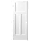 28 in. x 80 in. Winslow 3-Panel Right-Handed Hollow-Core Primed Composite Single Prehung Interior Door