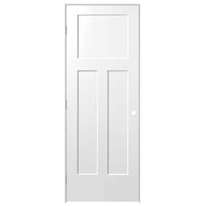 28 in. x 80 in. Winslow 3-Panel Right-Handed Hollow-Core Primed Composite Single Prehung Interior Door