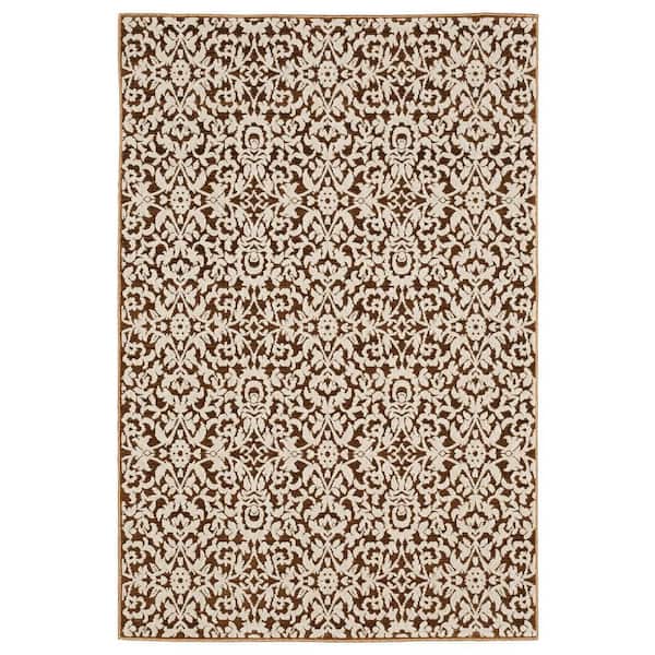 4 ft. x 6 ft. Red, Ivory Oriental Washable Area Rug