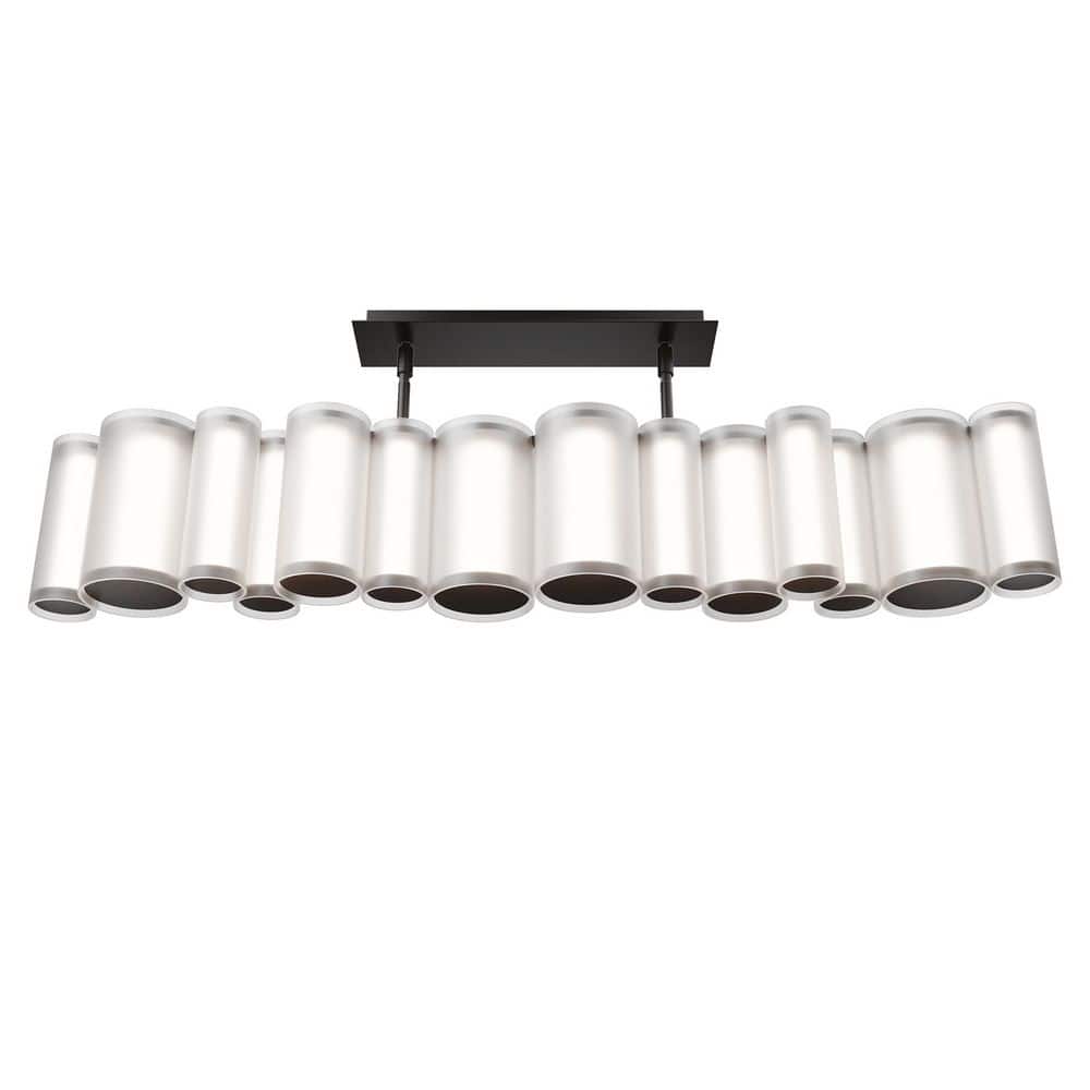 Troop 38 in. Black Indoor Linear Pendant Light with Acrylic Diffuser 4CCT price history on PriceWatchPro