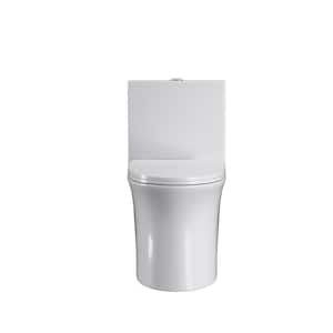 1-Piece 1.1/1.6 GPF Dual Flush Elongated Toilet in White, Seat Included
