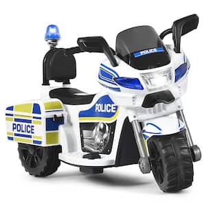 6-Volt Kids Ride-On Police Motorcycle Trike 3-Wheel with Headlight and Flashing Siren