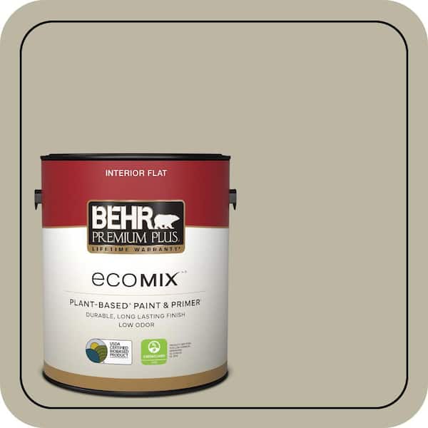 1 gal. #780D-4 Koala Bear Flat EcoMix Plant-Based Interior Paint & Primer