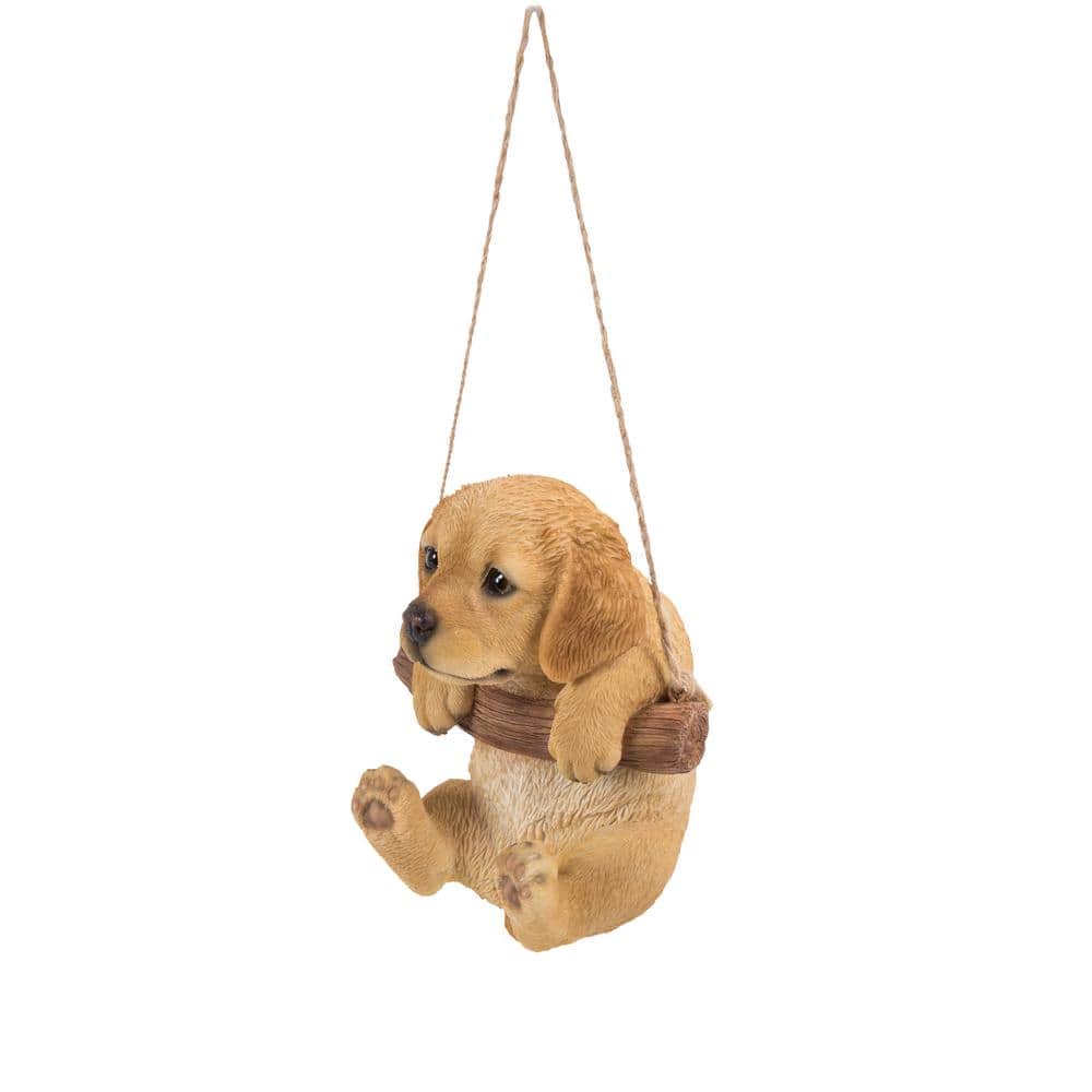 Tan Brown Hanging Golden Retriever Puppy Garden Statue