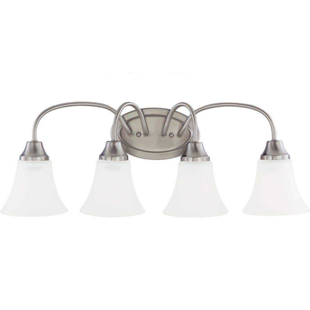 Holman 24.5 in. 4-Light Brushed Nickel Traditional Classic Wall Bathroom Va