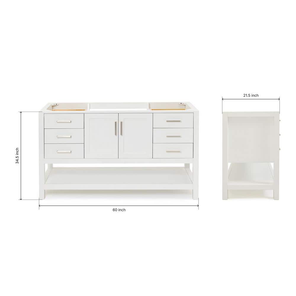Magnolia 60'' White Single Freestanding Bathroom Vanity Base