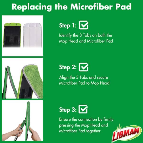 Libman - Rinse 'N Wring Microfiber Flat Mop and Bucket System with Extra Refill Pad