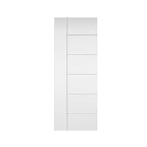 Modern Classic 18 in. x 80 in. White Stained Composite MDF Paneled Barn Door Slab
