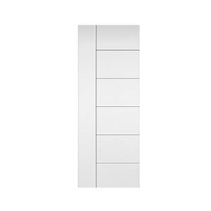 Modern Classic 34 in. x 80 in. White Stained Composite MDF Paneled Barn Door Slab