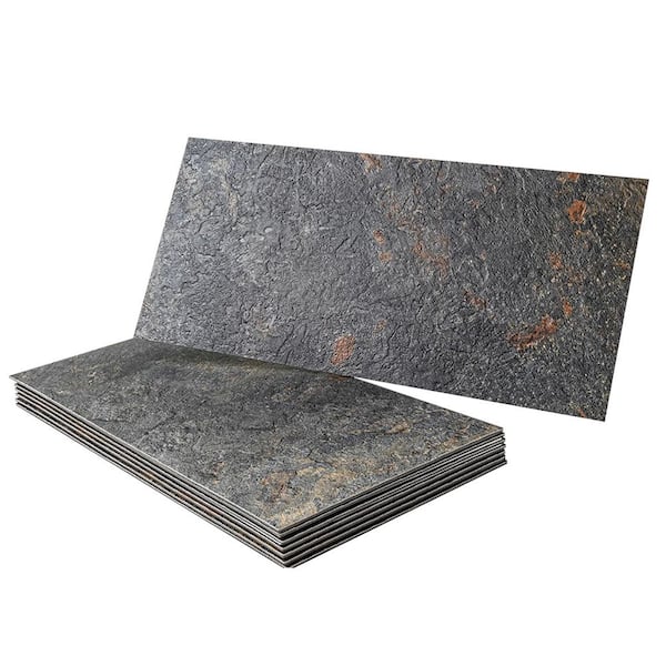 Rust Slate 6 in. x 12 in. PVC Peel and Stick Backsplash 20-Pack