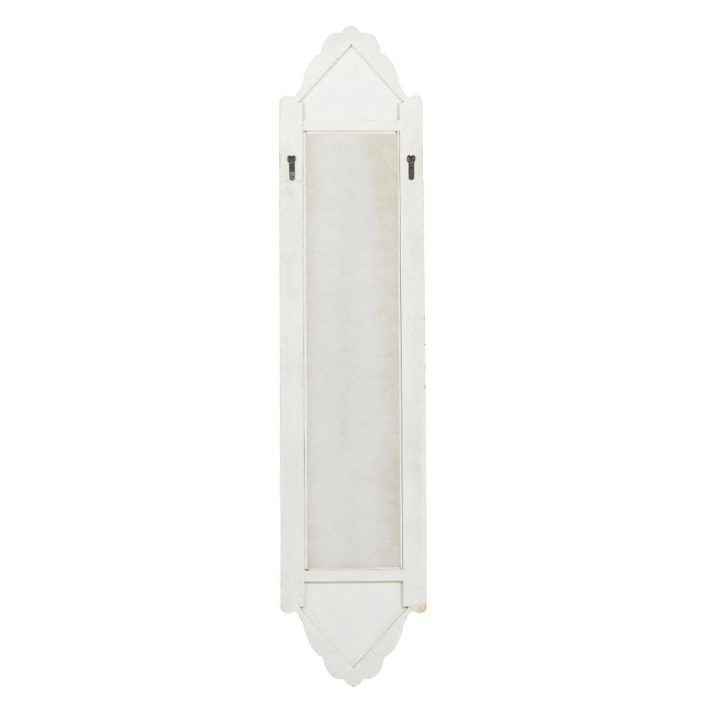 Distressed White Wood Full Length Arch Wall Mirror