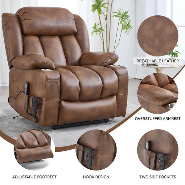 aisword Dual Motor Leatheraire Power Lift Recliner Chair with