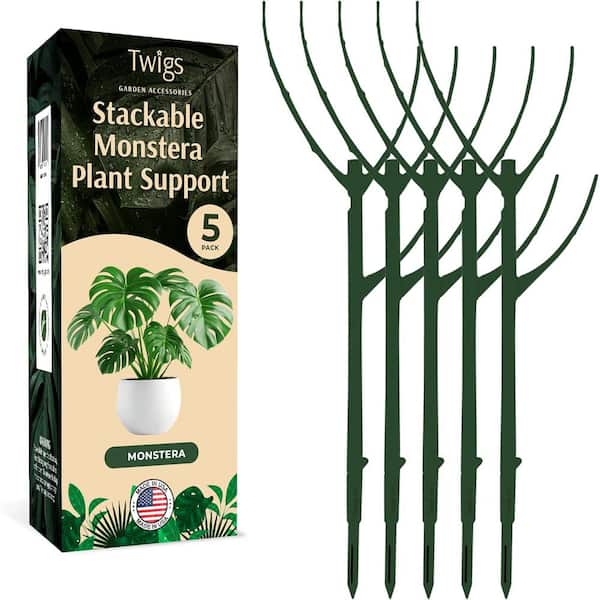 Primehome 5 Pack Stackable Monstera Plant Support, Moss Pole Alternative, Plant Stakes