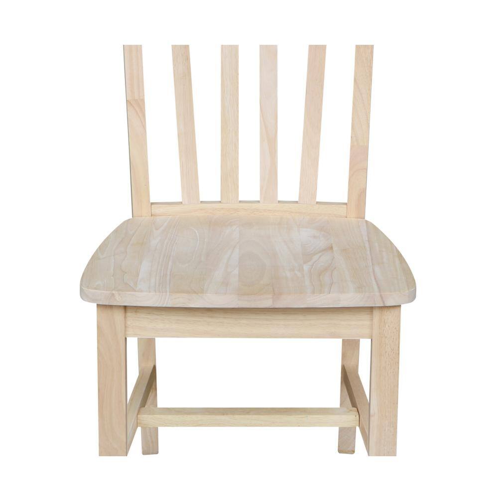 High Slat Ladderback Solid Wood Side Chair in White - Set of 2