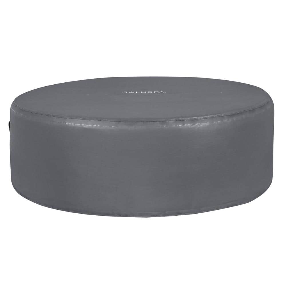SaluSpa 77 in. x 28 in. Waterproof Round Thermal Spa Cover in Gray ...