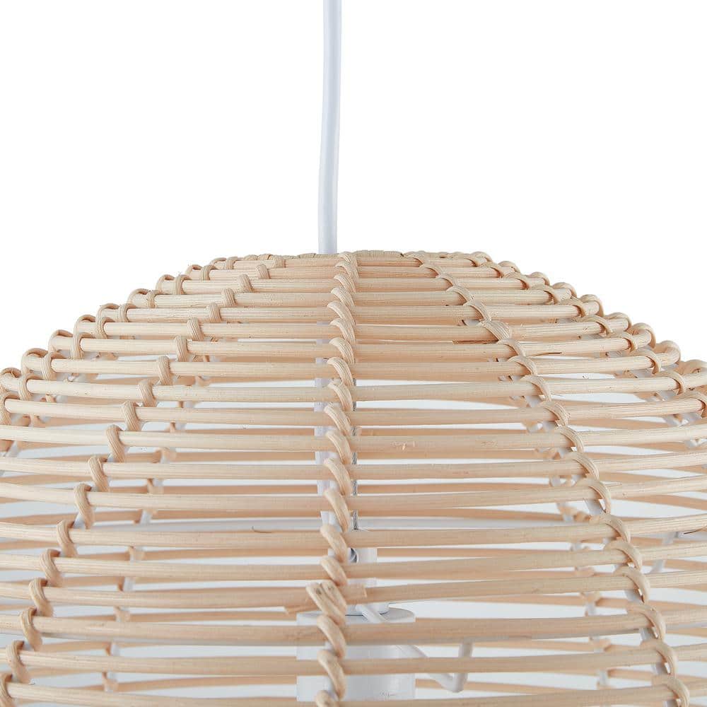 Formosa 20" Natural Rattan Cage Pendant Lamp with Warm Glow