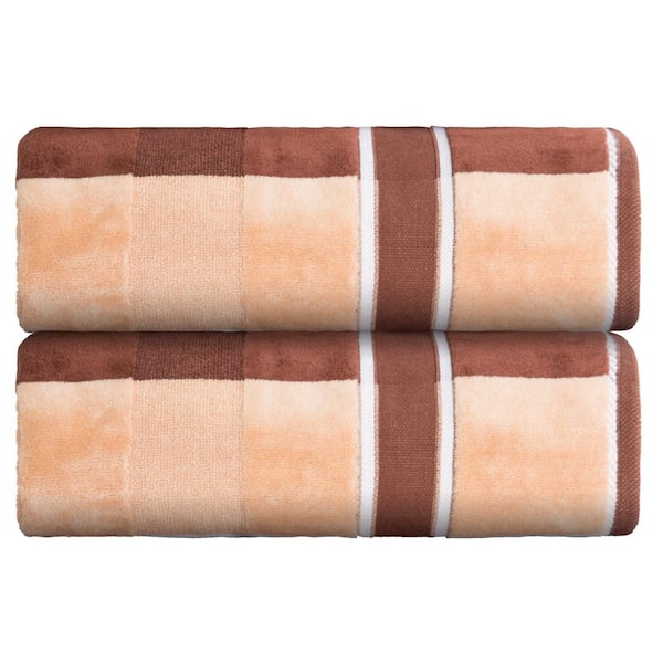 2-Piece Luxury Cotton Bath Towels, Taupe