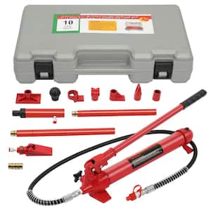 10 Ton Portable Power Kit Hydraulic Jack Ram Autobody Frame Repair Tools Red