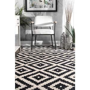 Kellee Contemporary Black 3 ft. x 5 ft. Indoor Oval Area Rug