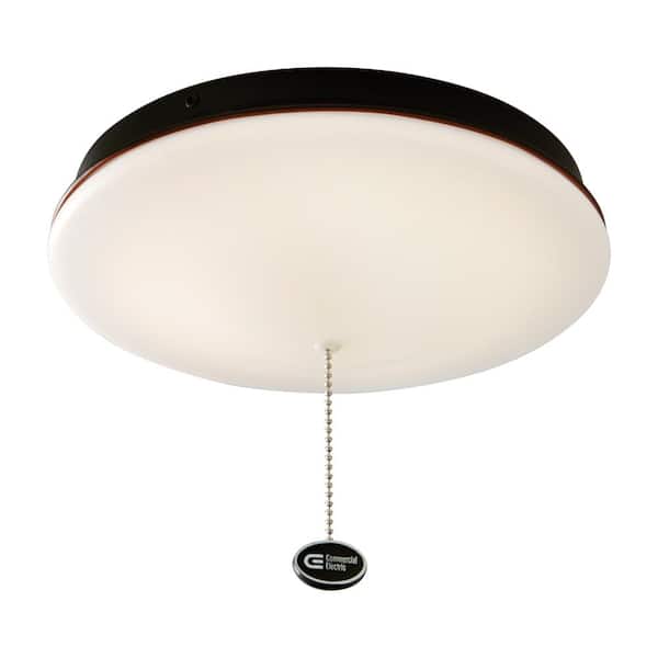 Commercial Electric 10 in. Oil Rubbed Bronze Closet Light with Pull Chain LED Flush Mount Ceiling Light 900 Lumens 12W Bright White 4000K