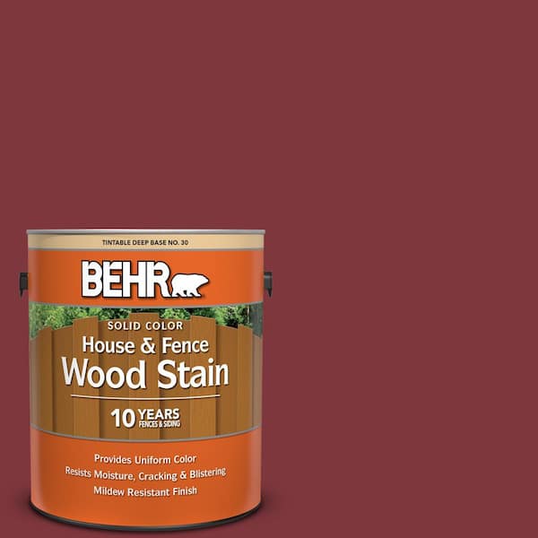BEHR 1 gal. #SC-112 Barn Red Solid Color House and Fence Exterior Wood Stain