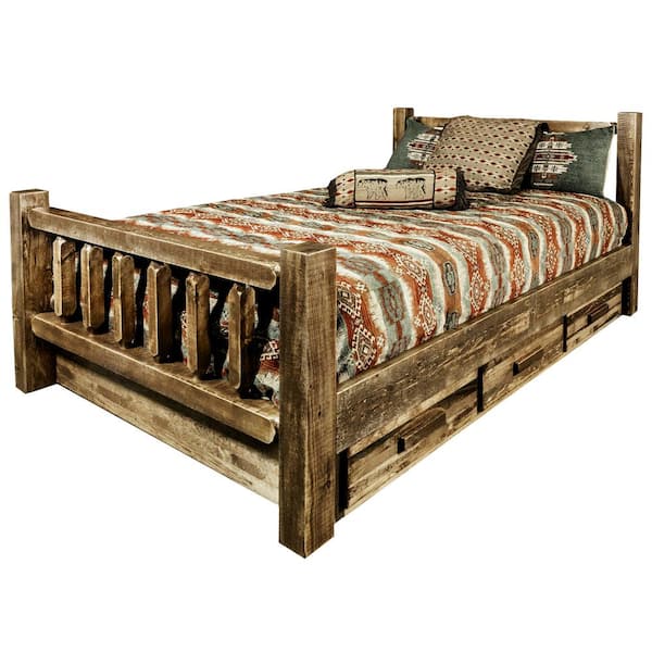 Montana Woodworks Homestead Collection, California King Bed Frame With Shelves
