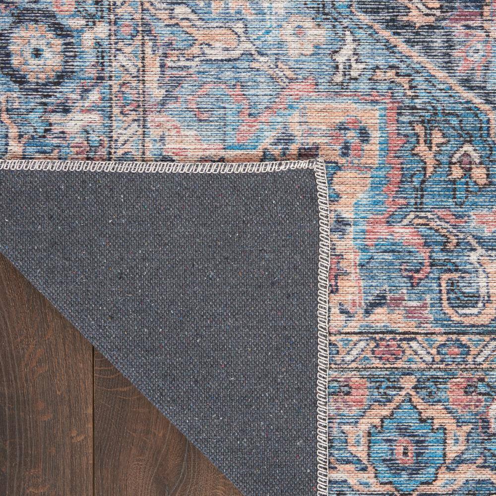 Light Blue Multi Floral Cotton Chenille Runner Rug 2' x 6'